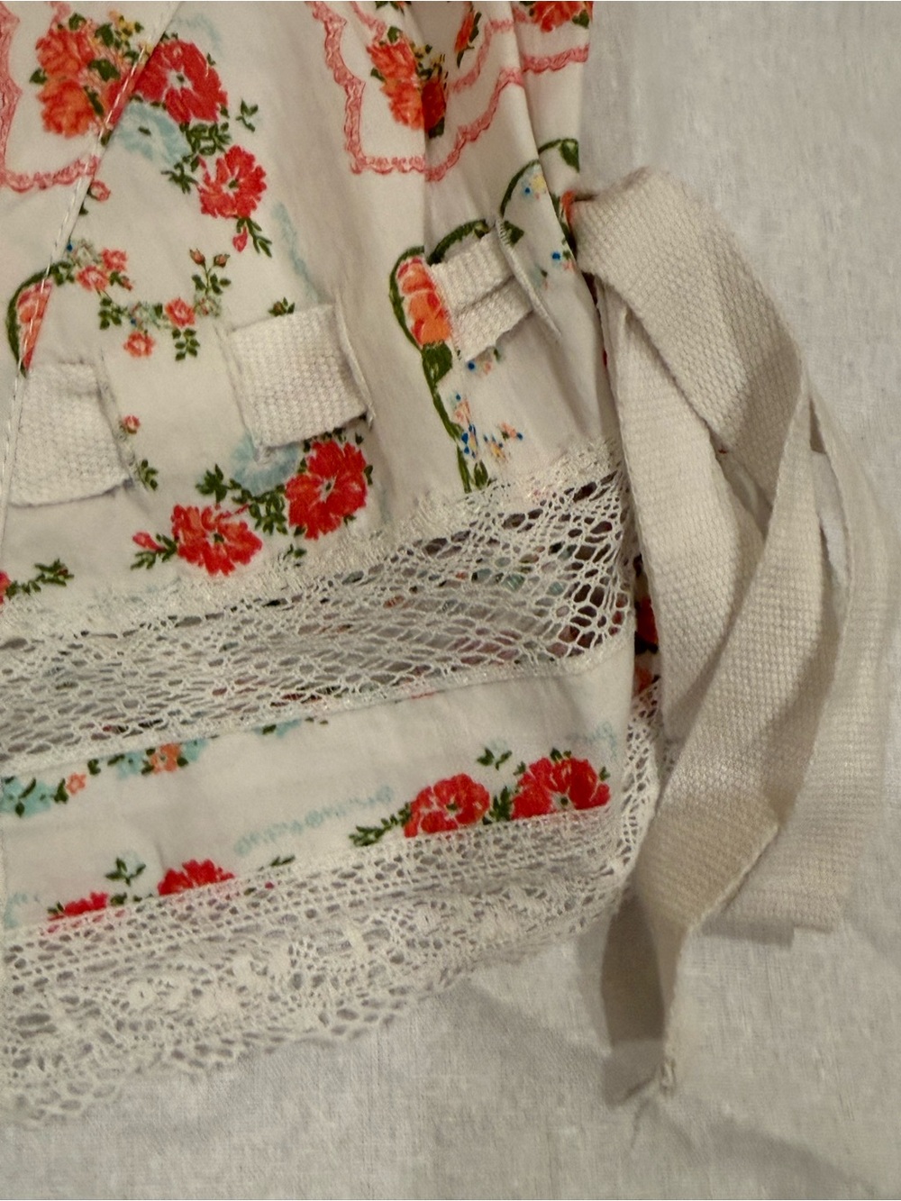 Free People Blooming Lace trim patchwork floral print Cotton Shorts - Picture 8 of 10